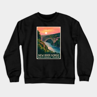 New River Gorge National Park Watercolor Travel Poster Crewneck Sweatshirt